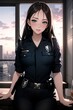 Policière au bureau du commissariat