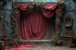 theater curtain with red curtain, baroque elegance