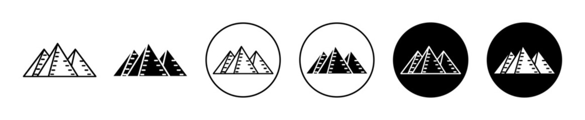 Wall Mural - Pyramids icon sign set in outline style graphics design