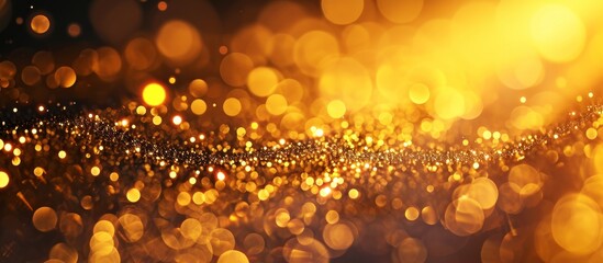 Poster - Glorious Gold Shines Brightly in Mesmerizing Light, Creating a Stunning Blur Effect on the Background