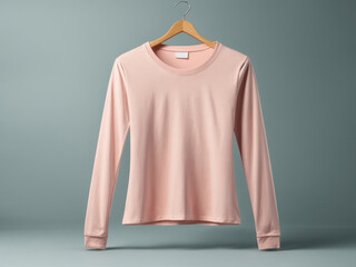 mockup of a pink womens long sleeve tshirts. generative ai