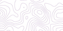 Abstract Background With Topographic Contour Map With Purple Color Geographic Line Map .white Wave Paper Curved Reliefs Abstract Background .vector Illustration Of Topographic Line Contour Map Design.