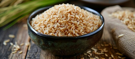 Poster - Deliciously Nutritious: A Bowlful of Raw Brown Rice Brimming With Health Benefits