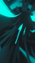 Wall Mural - hypnotic vertical animation background: surreal landscape of 3d rendered geometric designs.