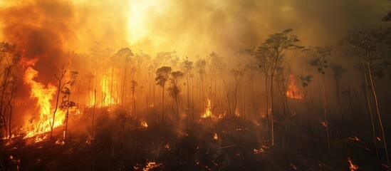 Poster - Dry season forest fires happen in tropical forests.