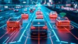 Artificial Intelligence illustration of Autonomous Vehicles, background image, generative AI