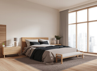 Wall Mural - Modern king size bedroom corner