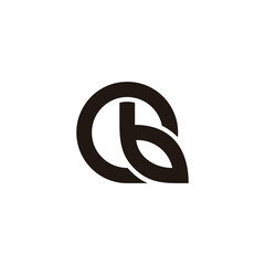 Sticker - letter cb simple geometric line silhouette logo vector
