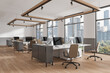 © ImageFlow - White and gray coworking office corner