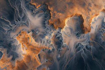 Poster - Incredible surface of a distant unknown exotic planet. Background image. Created with Generative AI technology