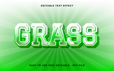 Poster - grass 3d style editable text effect template