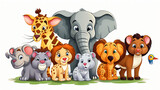 Fototapeta Pokój dzieciecy - Wild animals cartoon