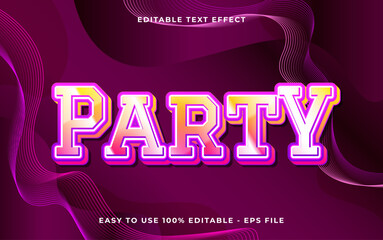 Poster - Party 3d style editable text effect template