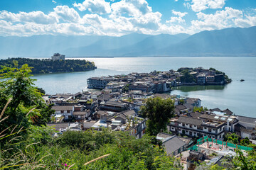 Poster - Famous Dali old town and and Erhai lake in Yunnan, China