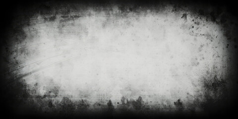 Poster - black Grungy background with faded frame,old black vignette border frame on white gray background, vintage grunge background texture design, Grunge scratched metal background, distressed scary texture