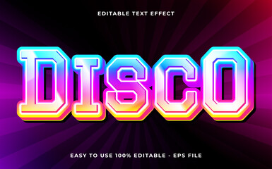 Poster - Disco 3d style editable text effect template