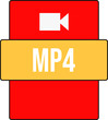MP4 ip File extension Icon Coral Red fill 
