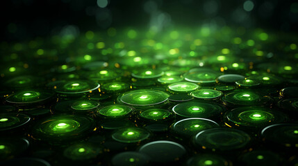 Poster - green circle pattern background image.