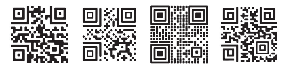 Vector QR code sample for smartphone scanning isolated on white background.