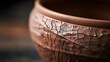 A closeup shot of a clay pot's detailed texture 