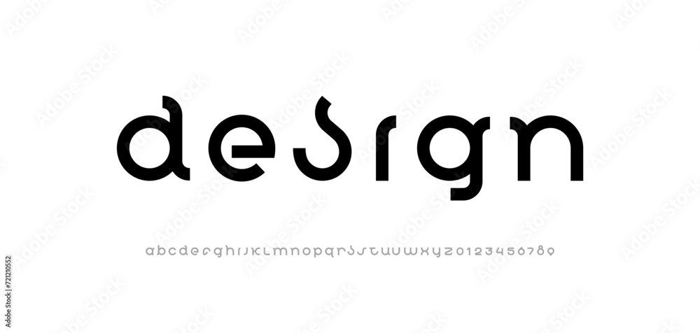 Design font, rounded modern alphabet, trendy letters from A to Z and ...
