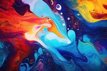 Poster - Vibrant colorful abstract fluid painting background.