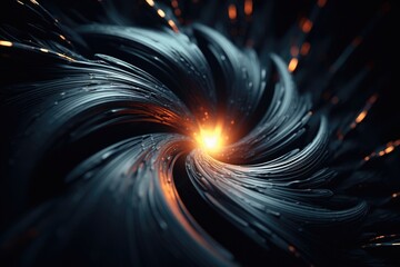 Poster - Modern Black Background Line Light Abstract