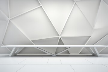 Poster - Abstract geometric background with crossed lines corners and polygon shapes.