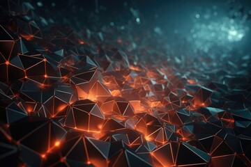 Poster - Futuristic network shape. Computer generated abstract background
