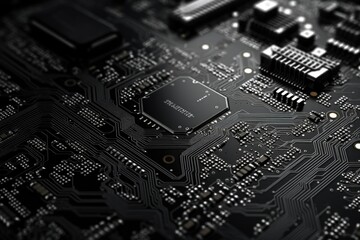 Fototapete - Printed circuit board background for computer technology.