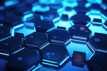 Poster - Abstract blue technology hexagonal background