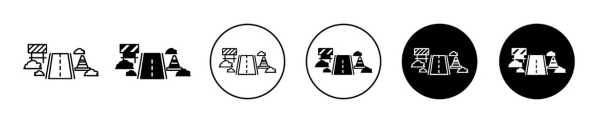 Poster - road construction vector icon set collection. road construction Outline flat Icon.