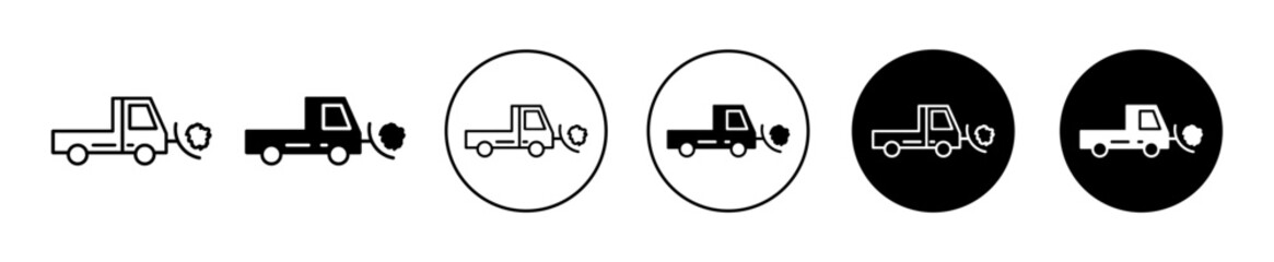 Poster - Snowplow vector icon set collection. Snowplow Outline flat Icon.