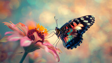 Butterfly On Flower. Generative Ai