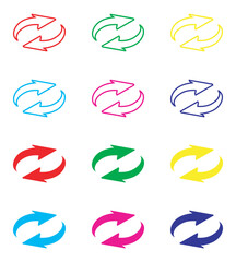 Fototapete - Repeat icon vector. Refresh icon sign symbol in trendy flat style. Set elements in colored icons. Reload arrow vector icon illustration isolated on white background