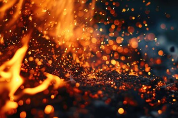 Wall Mural - fiery sparks and abstract backgrounds symbolize fire and life.