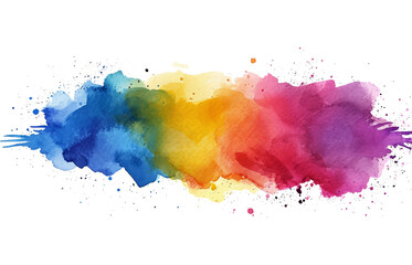 Poster - Bright colorful watercolor stain splash splatter brush stroke