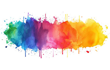 Poster - Bright colorful watercolor stain splash splatter brush stroke