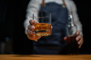 Wall Mural - Businessmen in suits drinking  Celebrate whiskey