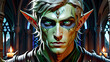 Sharp Elegance in Darkness: The Mysterious World of the Male Undead Elf.(Generative AI)
