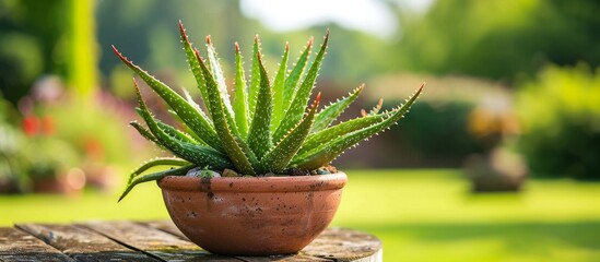 Sticker - Gorgeous Aloe Vera Plant Thrives in Outdoor Pot