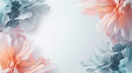 Sticker - Pastel floral design on a minimalist backdrop.