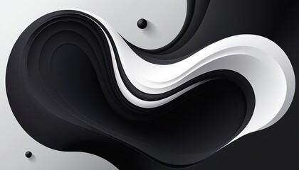 Poster - Monochrome Banner with Gradient Dot Technology: Abstract Art