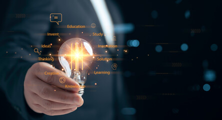 Concept of Online education E-learning Internet Technology Webinar Online Courses concept.Online education training and e-learning..Education internet Technology.Digital courses to develop new skills