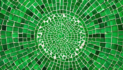 Poster - A green mosaic design with a circle in the middle