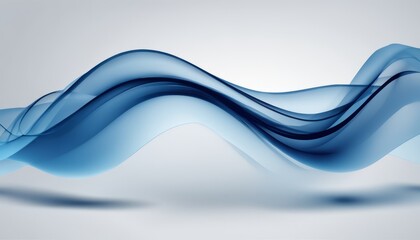 Wall Mural - A blue wave with a white background