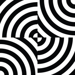 Poster - abstract repeatable seamless white black circle pattern.