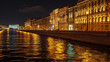 Monika embankment at night Saint Petersburg