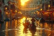 A romantic gondola ride with the gondolier singing in the background