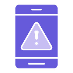 Poster - Mobile Warning Icon of Protection and Security iconset.